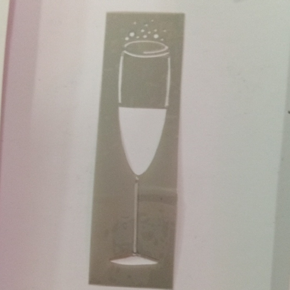Elegant Champagne Glass Wall Sticker - Gray